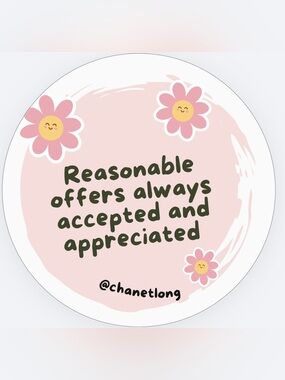 Pink Floral Graphic Sticker - 'Reasonable Offers'
